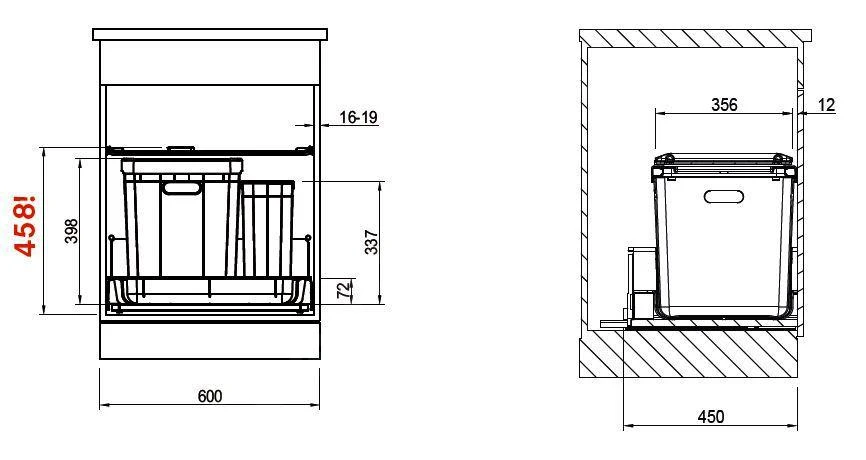 Franke Poubelle Tri Sélectif - Poubelle Encastrée Varia 350-60 121.0307.536 2 Franke Poubelle Tri Sélectif - Poubelle Encastrée Varia 350-60 121.0307.536 – Image 2