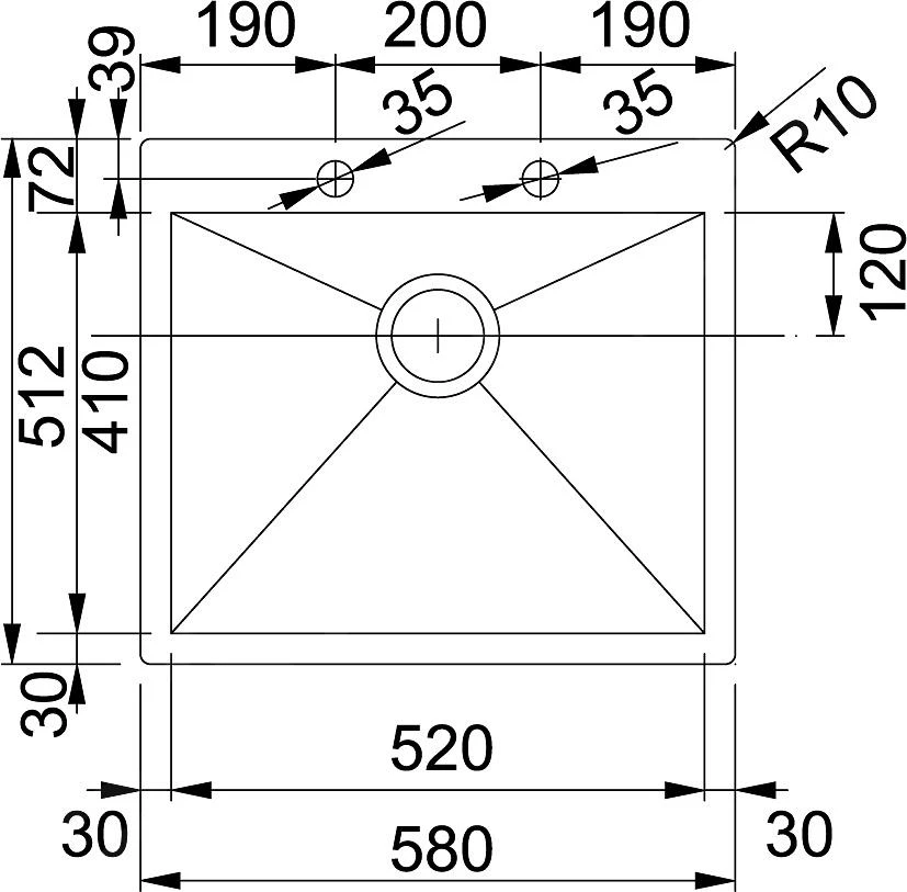 Franke Planar - Évier En Inox PPX 210/610-58 TL, 580x512 Mm + Siphon 127.0203.469 2 Franke Planar - Évier En Inox PPX 210/610-58 TL, 580x512 Mm + Siphon 127.0203.469 – Image 2