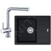 Franke Colonnes - Set De Cuisine G95, évier En Fragranit BFG 611-62, Onyx + Robinet SAMOA, Chrome 114.0438.970