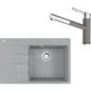 Franke Colonnes - Set G227, évier En Fragranit CNG 611-78 TL / 7 Et Mitigeur FC 3055.084, Pierre Grise / Chrome 114.0650.831
