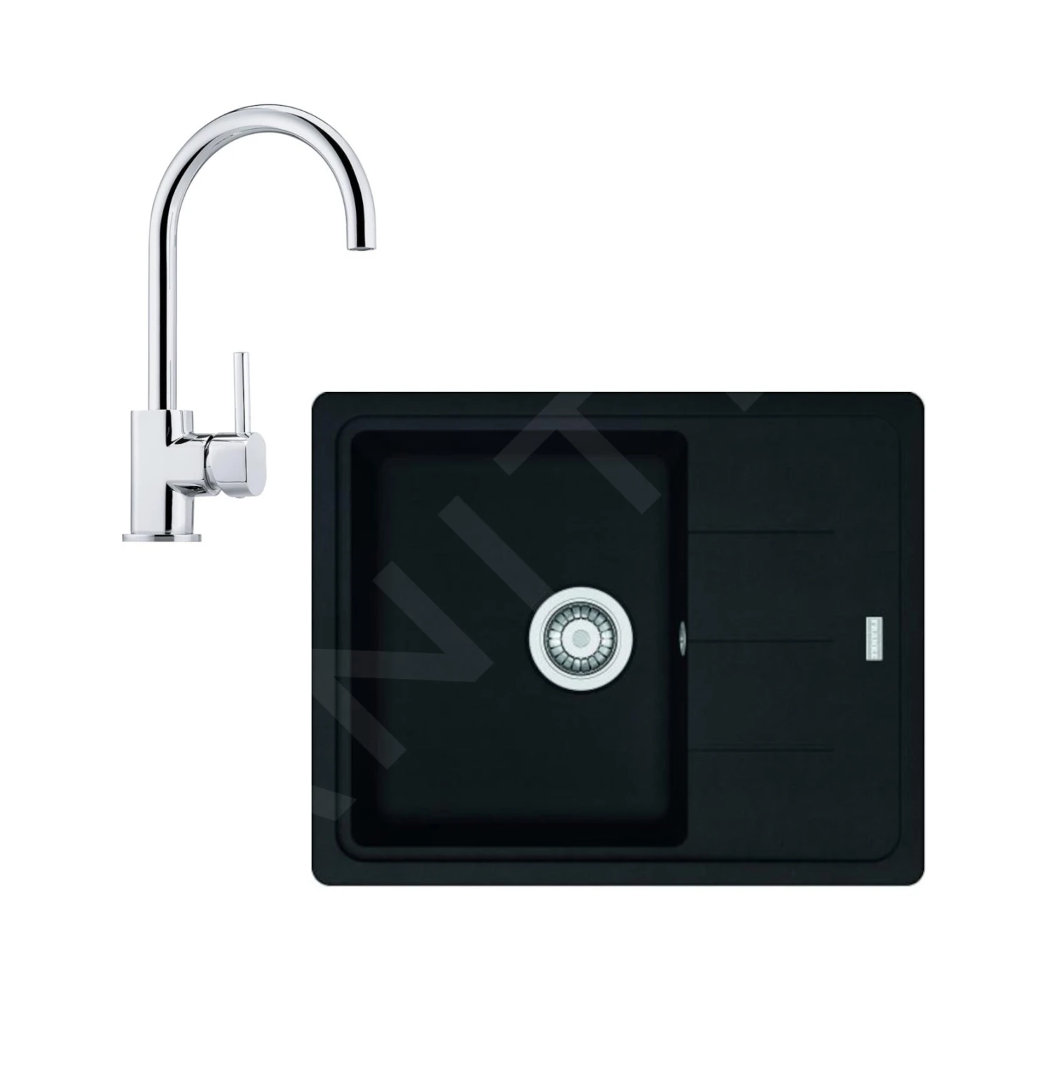 Franke Colonnes - Ensemble De Cuisine G54, évier En Fragranit BFG 611-62 Et Mitigeur FC 650.031, Noir Mat / Chrome 114.0675.659 1 Franke Colonnes - Ensemble De Cuisine G54, évier En Fragranit BFG 611-62 Et Mitigeur FC 650.031, Noir Mat / Chrome 114.0675.659