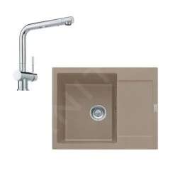 Franke Colonnes - Ensemble De Cuisine G7, évier En Fragranit MRG 611-62 Et Mitigeur Samoa, Cachemire / Chrome 114.0510.230