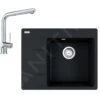 Franke Colonnes - Set G220, évier En Fragranit CNG 611-62 TL / 7 Et Mitigeur Samoa, Onyx / Chrome 114.0650.747