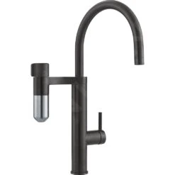 Franke Mitigeurs Filtrants - Vital Tap Mitigeur D’évier Avec Filtration D’eau Intégrée, Noir Mat/inox 120.0621.312
