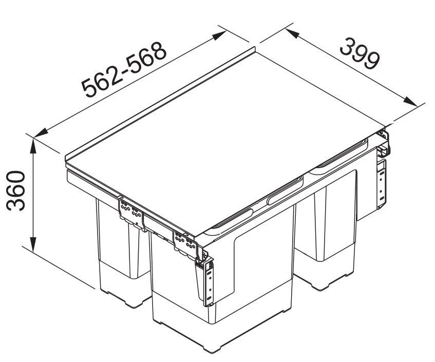 Franke Poubelle Tri Sélectif - Poubelle Encastrable Garbo 60-3 121.0200.680 2 Franke Poubelle Tri Sélectif - Poubelle Encastrable Garbo 60-3 121.0200.680 – Image 2