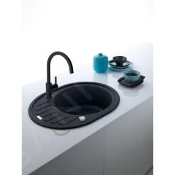 Franke Lina - Mitigeur D'évier FC 6018.071, Onyx 115.0626.020 -Kitchen Soldes 3875db3123f0311f4230835c
