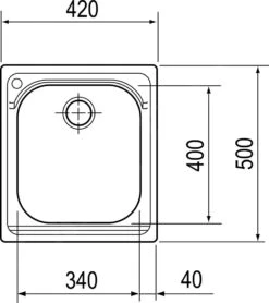 Franke Armonia - Évier En Inox AMX 610, 420x500 Mm, Siphon 101.0120.020 -Kitchen Soldes 3f74fcf4fb09aef6dc435b20