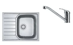 Franke Colonnes - Ensemble N76, évier Inox SKN 611-63 Et Robinetterie FB 250.031, Inox/chrome 101.0618.837