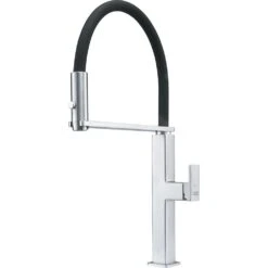 Franke Centinox - Mitigeur D'évier FC 7873 Avec Bras Flexible, Noir/inox 115.0547.855