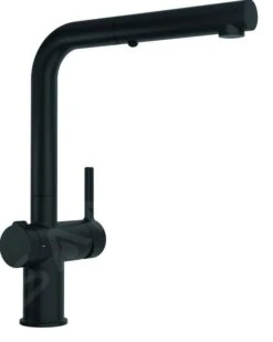 Franke Active - Mitigeur D'évier FN 5351.901, Avec Commande De Vidage Twist Et Douchette Extractible , Noir Mat 115.0669.769