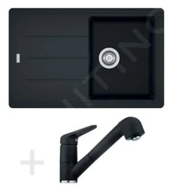 Franke Colonnes - Set De Cuisine G57, évier En Granit BFG 611-78, Onyx + Robinet FC 9547, Onyx 114.0323.914