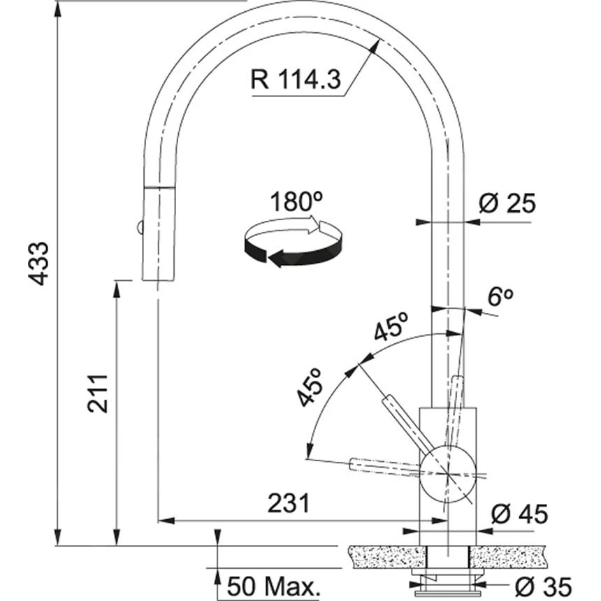 Franke Eos Neo - Mitigeur D'évier FC 0045.504 Avec Douchette Extractible, Doré 115.0628.255 2 Franke Eos Neo - Mitigeur D'évier FC 0045.504 Avec Douchette Extractible, Doré 115.0628.255 – Image 2