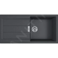 Franke Colonnes - Ensemble T77, évier En Tectonite S2D 611-100 Et Robinetterie FN 0147.031, Noir/chrome 143.0616.932 -Kitchen Soldes 5f947f01f520b0a5991afc1f