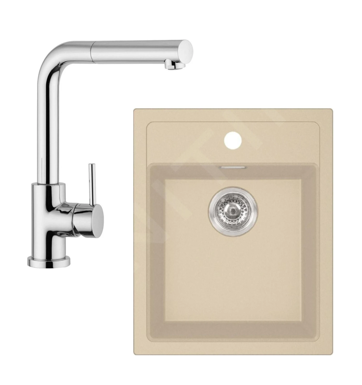 Franke Colonnes - Ensemble De Cuisine T51, évier En Tectonite SID 610-40 Et Mitigeur FN 0147.031, Beige / Chrome 143.0675.708 1 Franke Colonnes - Ensemble De Cuisine T51, évier En Tectonite SID 610-40 Et Mitigeur FN 0147.031, Beige / Chrome 143.0675.708