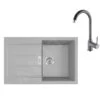 Franke Colonnes - Ensemble De Cuisine T105, évier En Tectonite S2D 611-78 Et Mitigeur FP 9000.084, Gris 143.0675.731