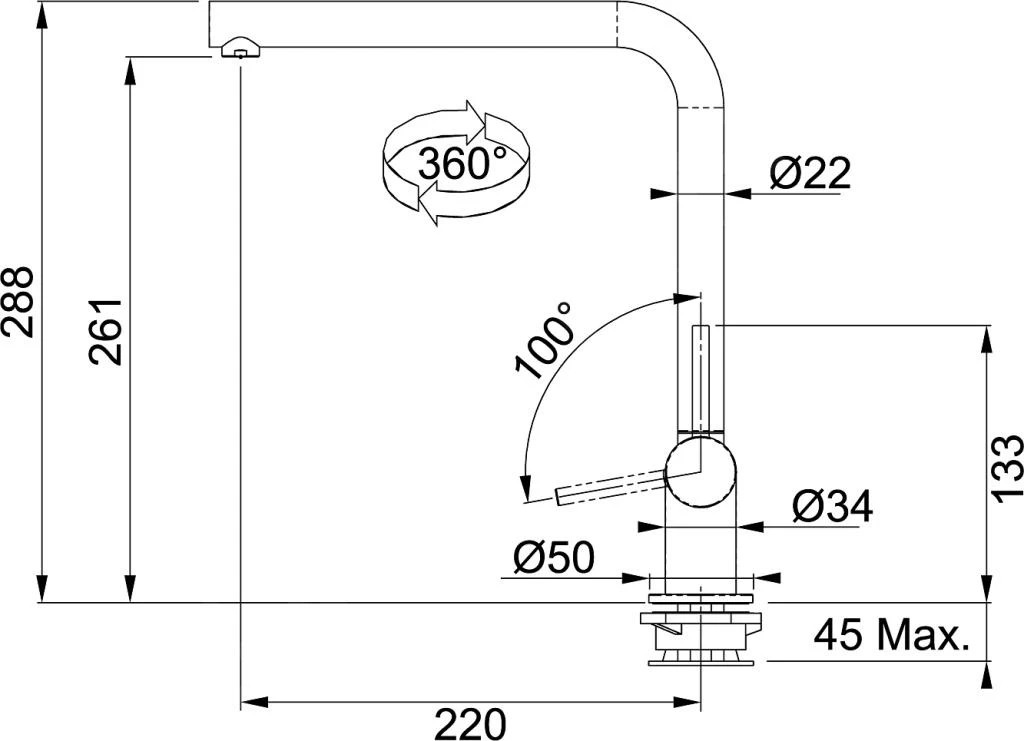 Franke Robinetterie - Mitigeur D'évier FN 9311.031, Montage Sous Fenêtre, Chrome 115.0263.158 2 Franke Robinetterie - Mitigeur D'évier FN 9311.031, Montage Sous Fenêtre, Chrome 115.0263.158 – Image 2
