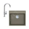 Franke Colonnes - Ensemble G244, évier En Fragranit MRG 610-52 RTL Et Mitigeur FP 0408.031, Cachemire / Chrome 114.0675.632