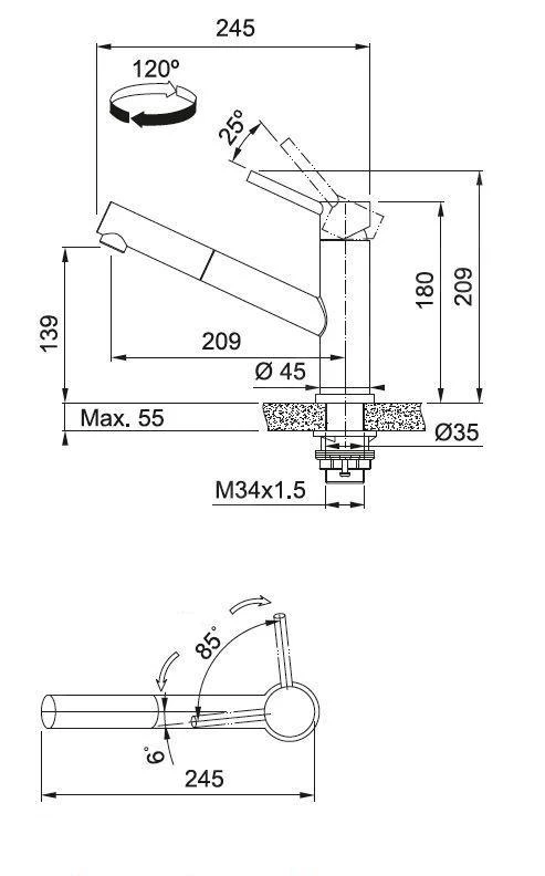 Franke Orbit - Mitigeur D'évier FC 9461 Avec Bec Extractible, Inox 115.0569.461 2 Franke Orbit - Mitigeur D'évier FC 9461 Avec Bec Extractible, Inox 115.0569.461 – Image 2