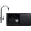 Franke Colonnes - Kit De Cuisine G119, évier En Fragranit BSG 611-78/39, Onyx + Robinet FP 0408.031, Chrome 114.0441.161