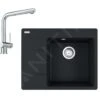Franke Colonnes - Set G220, évier En Fragranit CNG 611-62 TL / 7 Et Mitigeur Samoa, Noir Mat 114.0650.749