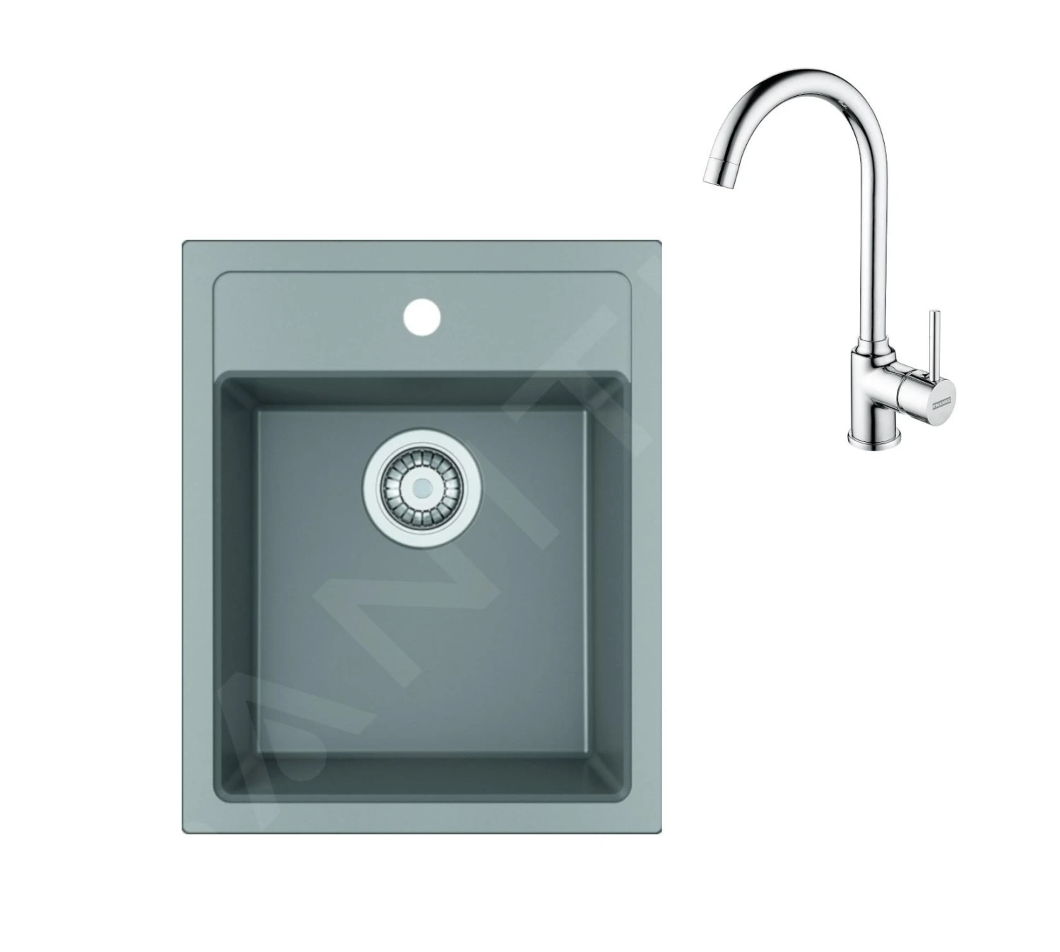 Franke Colonnes - Ensemble De Cuisine T100, évier En Tectonite SID 610-40 Et Mitigeur FP 9000.031, Gris / Chrome 143.0675.705 1 Franke Colonnes - Ensemble De Cuisine T100, évier En Tectonite SID 610-40 Et Mitigeur FP 9000.031, Gris / Chrome 143.0675.705