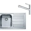 Franke Colonnes - Set N83, évier En Inox LLX 611/2 Et Mitigeur FC 3055.031, Inox / Chrome 101.0650.597