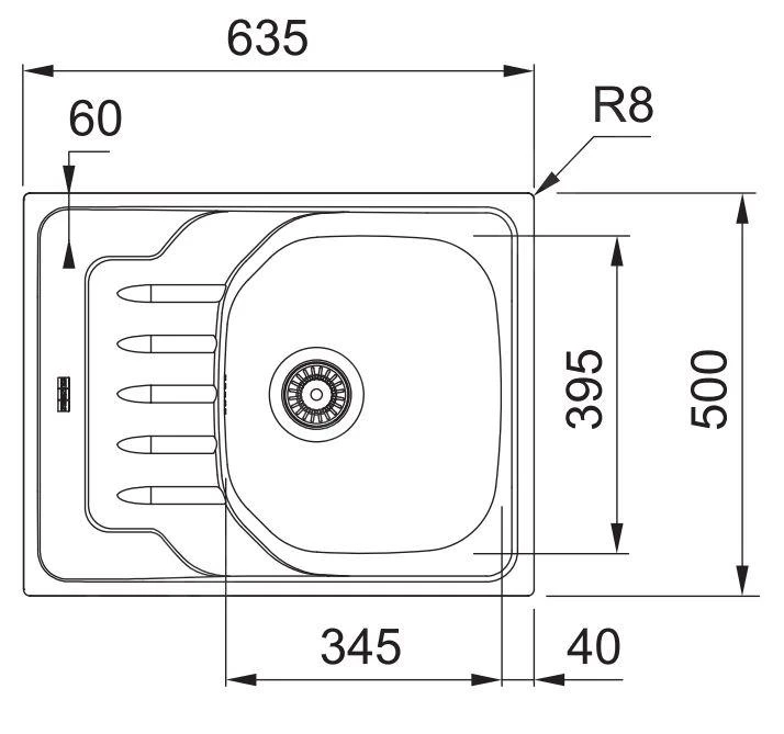 Franke Onda - Évier OLN 611-63, 635x500 Mm, Inox 101.0613.108 2 Franke Onda - Évier OLN 611-63, 635x500 Mm, Inox 101.0613.108 – Image 2