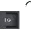 Franke Colonnes - Ensemble T84, évier En Tectonite S2D 611-78 Et Robinetterie FP 9000.099, Noir/graphite 143.0618.726