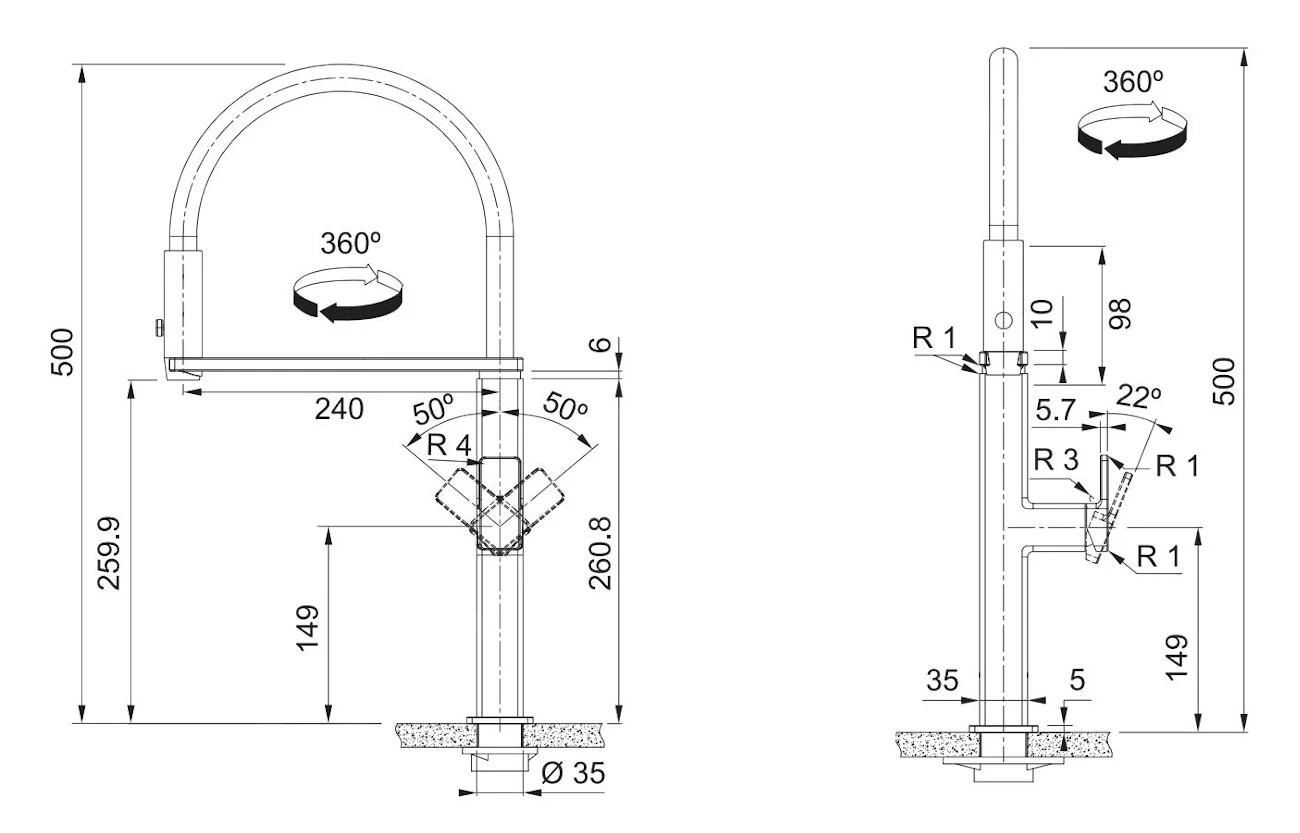 Franke Centinox - Mitigeur D'évier FC 7873 Avec Bras Flexible, Noir/inox 115.0547.855 2 Franke Centinox - Mitigeur D'évier FC 7873 Avec Bras Flexible, Noir/inox 115.0547.855 – Image 2