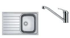 Franke Colonnes - Ensemble N78, évier Inox SKN 611-79 Et Robinetterie FB 250.031, Inox/chrome 101.0618.831