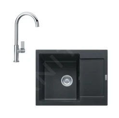 Franke Colonnes - Ensemble De Cuisine G165, évier En Fragranit MRG 611-62 Et Mitigeur FP 0408.031, Onyx / Chrome 114.0587.924