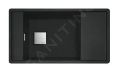 Franke Fresno - Évier En Fragranite FSG 611-88, 877x495 Mm, Noir Mat 114.0651.012