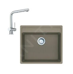 Franke Colonnes - Ensemble G246, évier En Fragranit MRG 610-52 RTL Et Mitigeur Samoa, Cachemire / Chrome 114.0675.596