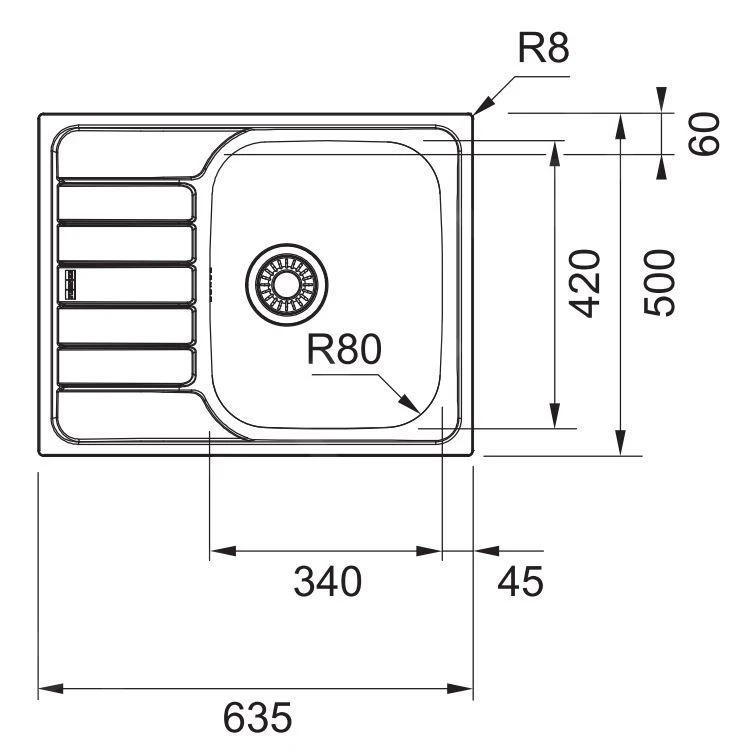 Franke Spark - Évier SKN 611-63, 635x500 Mm, Inox 101.0612.524 2 Franke Spark - Évier SKN 611-63, 635x500 Mm, Inox 101.0612.524 – Image 2