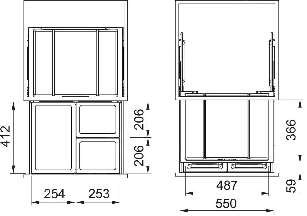 Franke Poubelle Tri Sélectif - Poubelle Encastrée FX 60 26-11-11 121.0557.763 3 Franke Poubelle Tri Sélectif - Poubelle Encastrée FX 60 26-11-11 121.0557.763 – Image 3