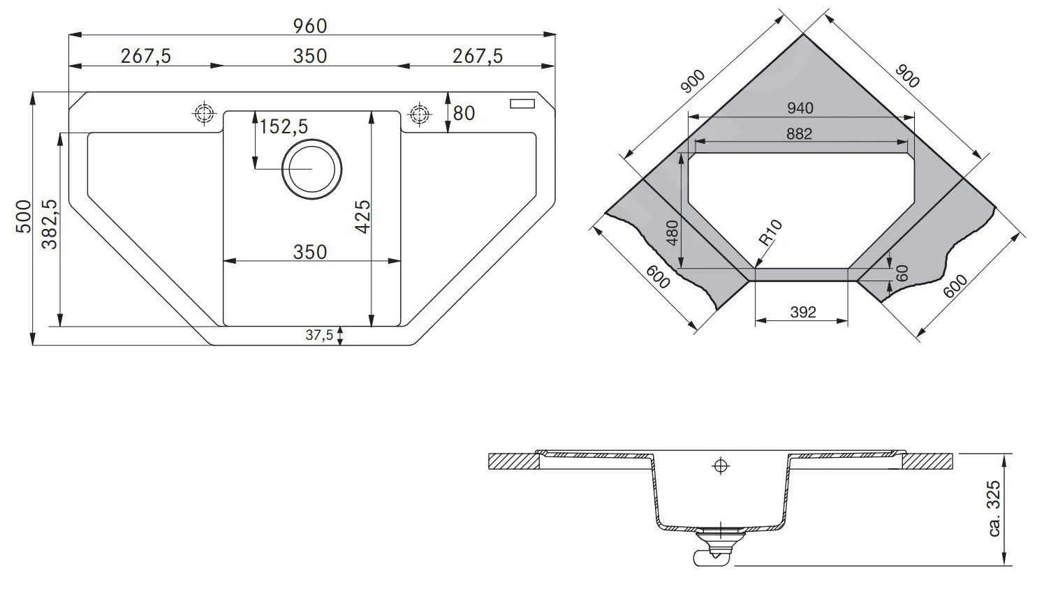 Franke Maris - Évier En Fragranit MRG 612 E, 960x500 Mm, Blanc Artic 114.0250.568 2 Franke Maris - Évier En Fragranit MRG 612 E, 960x500 Mm, Blanc Artic 114.0250.568 – Image 2